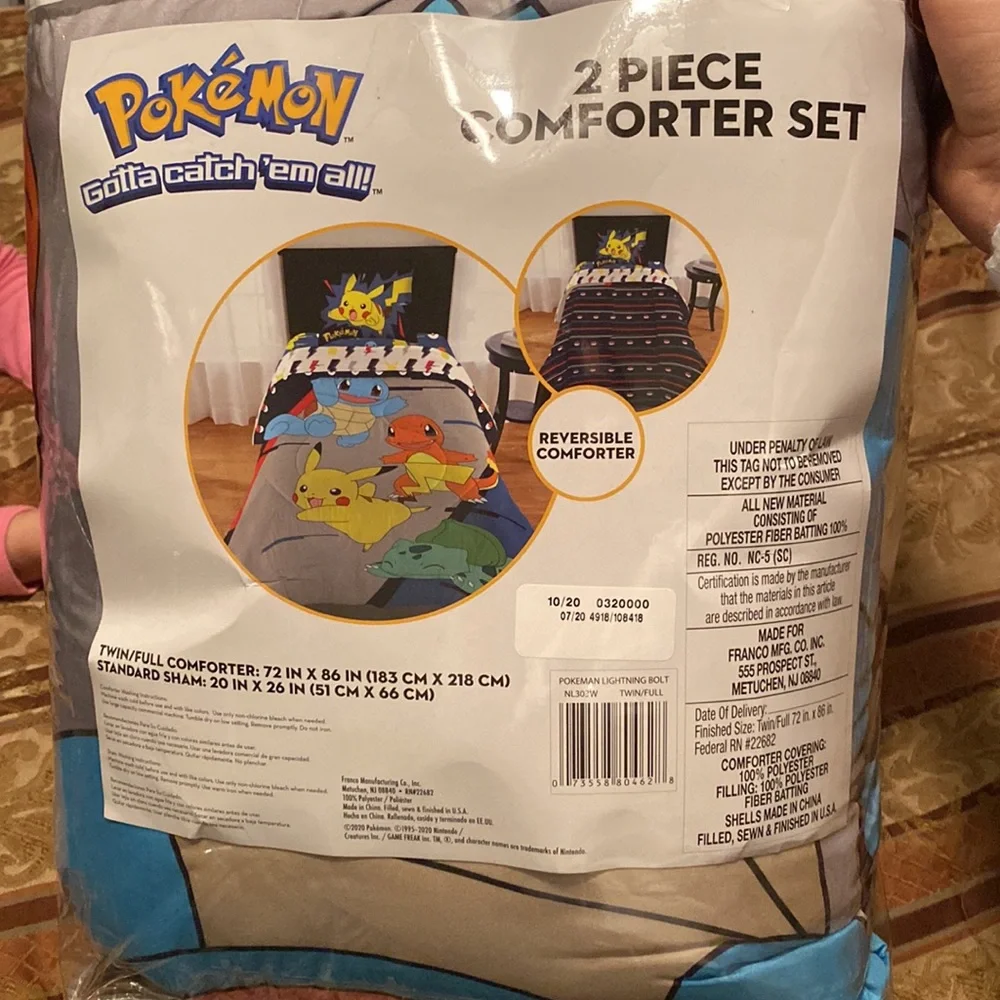 Pokémon 2 piece comforter set twin/full